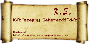 Kőszeghy Seherezádé névjegykártya